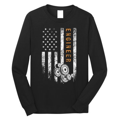 Engineer American Flag Design Engineering Long Sleeve Shirt