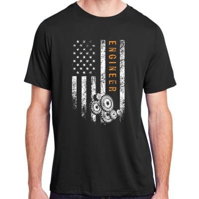 Engineer American Flag Design Engineering Adult ChromaSoft Performance T-Shirt