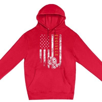 Engineer American Flag Design Engineering Premium Pullover Hoodie