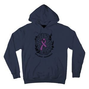 Epilepsy Awareness For Epilepsy Warrior Purple Ribbon Neurodiversity Tall Hoodie