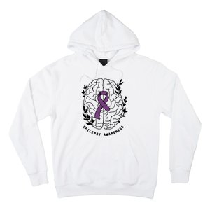 Epilepsy Awareness For Epilepsy Warrior Purple Ribbon Neurodiversity Hoodie