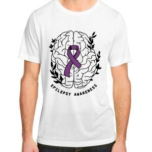 Epilepsy Awareness For Epilepsy Warrior Purple Ribbon Neurodiversity Adult ChromaSoft Performance T-Shirt