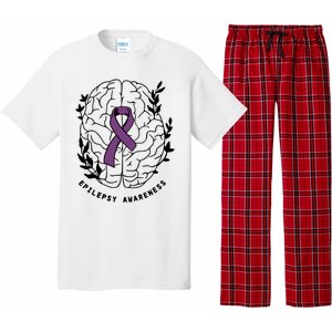 Epilepsy Awareness For Epilepsy Warrior Purple Ribbon Neurodiversity Pajama Set