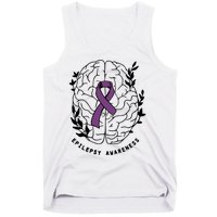 Epilepsy Awareness For Epilepsy Warrior Purple Ribbon Neurodiversity Tank Top