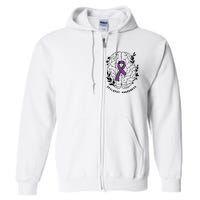 Epilepsy Awareness For Epilepsy Warrior Purple Ribbon Neurodiversity Full Zip Hoodie