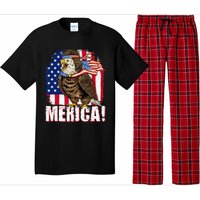 Eagle American Flag USA Flag Mullet Eagle 4th of July Merica Pajama Set