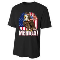 Eagle American Flag USA Flag Mullet Eagle 4th of July Merica Performance Sprint T-Shirt