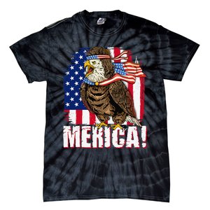 Eagle American Flag USA Flag Mullet Eagle 4th of July Merica Tie-Dye T-Shirt