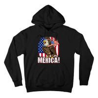 Eagle American Flag USA Flag Mullet Eagle 4th of July Merica Tall Hoodie