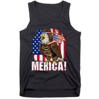 Eagle American Flag USA Flag Mullet Eagle 4th of July Merica Tank Top