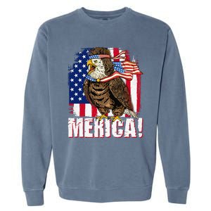 Eagle American Flag USA Flag Mullet Eagle 4th of July Merica Garment-Dyed Sweatshirt