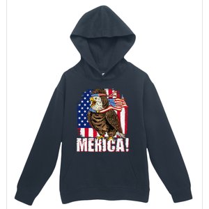 Eagle American Flag USA Flag Mullet Eagle 4th of July Merica Urban Pullover Hoodie