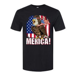 Eagle American Flag USA Flag Mullet Eagle 4th of July Merica Softstyle CVC T-Shirt