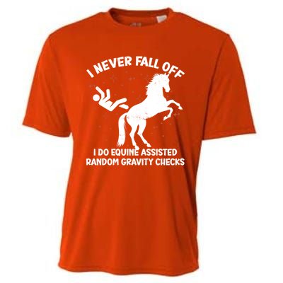 Equine Assisted Gravity Checks Funny Horse Gift Cooling Performance Crew T-Shirt