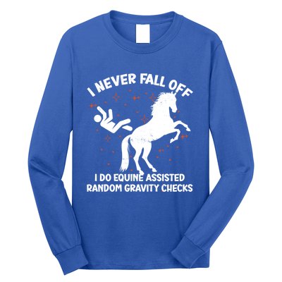 Equine Assisted Gravity Checks Funny Horse Gift Long Sleeve Shirt