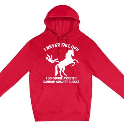 Equine Assisted Gravity Checks Funny Horse Gift Premium Pullover Hoodie