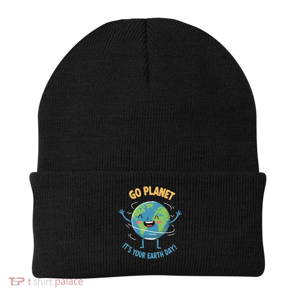 Environtal Awareness Go Planet! It'S Your Earth Day Knit Cap Winter Beanie