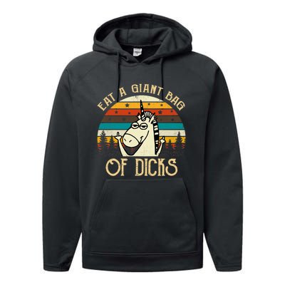 Eat A Giant Bag Of Dicks Unicorn Performance Fleece Hoodie