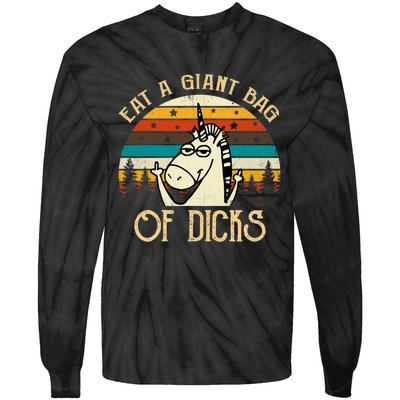 Eat A Giant Bag Of Dicks Unicorn Tie-Dye Long Sleeve Shirt