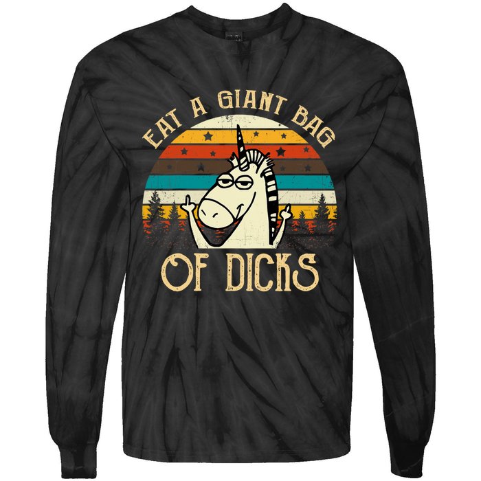 Eat A Giant Bag Of Dicks Unicorn Tie-Dye Long Sleeve Shirt