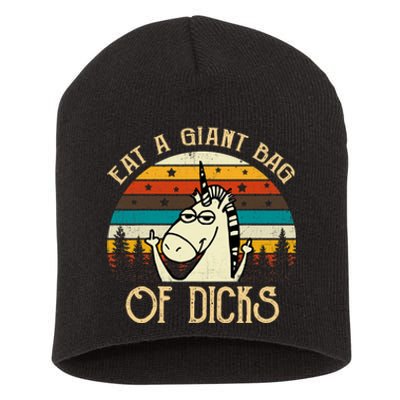 Eat A Giant Bag Of Dicks Unicorn Short Acrylic Beanie