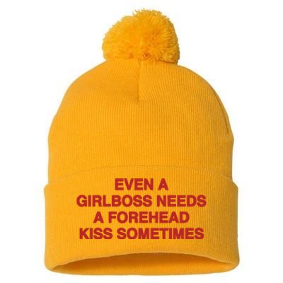 Even A Girlboss Needs A Kiss Sometimes Pom Pom 12in Knit Beanie