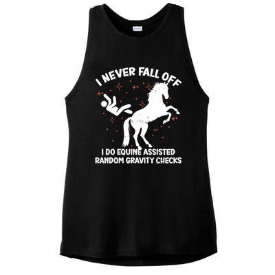 Equine Assisted Gravity Checks Funny Horse Gift Ladies PosiCharge Tri-Blend Wicking Tank