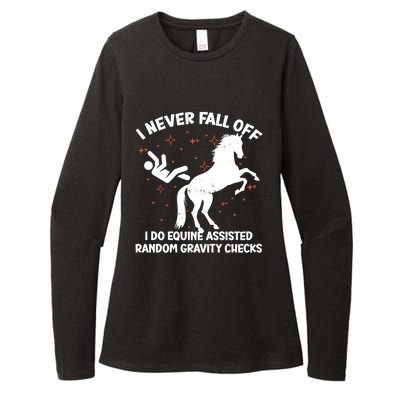 Equine Assisted Gravity Checks Funny Horse Gift Womens CVC Long Sleeve Shirt