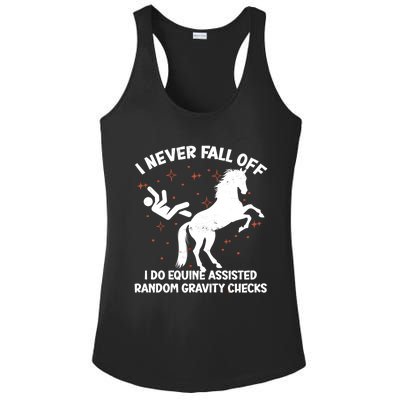 Equine Assisted Gravity Checks Funny Horse Gift Ladies PosiCharge Competitor Racerback Tank