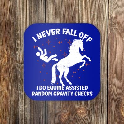 Equine Assisted Gravity Checks Funny Horse Gift Coaster