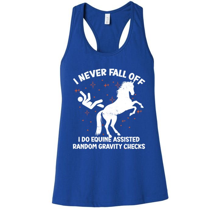 Equine Assisted Gravity Checks Funny Horse Gift Women's Racerback Tank