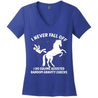 Equine Assisted Gravity Checks Funny Horse Gift Women's V-Neck T-Shirt