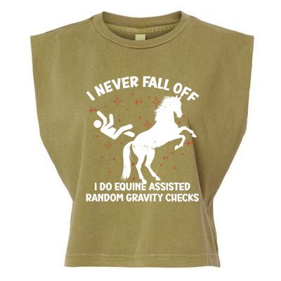 Equine Assisted Gravity Checks Funny Horse Gift Garment-Dyed Women's Muscle Tee