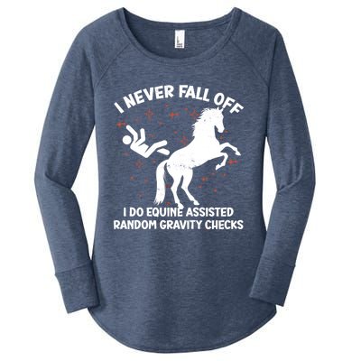 Equine Assisted Gravity Checks Funny Horse Gift Women's Perfect Tri Tunic Long Sleeve Shirt