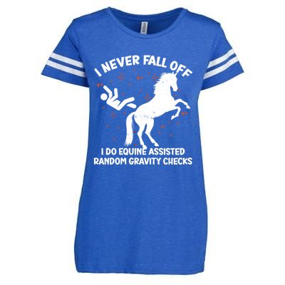 Equine Assisted Gravity Checks Funny Horse Gift Enza Ladies Jersey Football T-Shirt