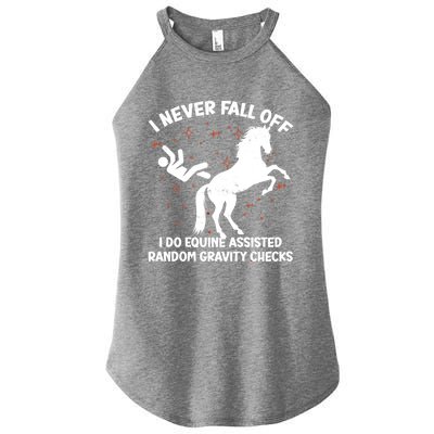 Equine Assisted Gravity Checks Funny Horse Gift Women's Perfect Tri Rocker Tank