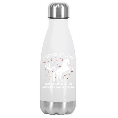 Equine Assisted Gravity Checks Funny Horse Gift Stainless Steel Insulated Water Bottle