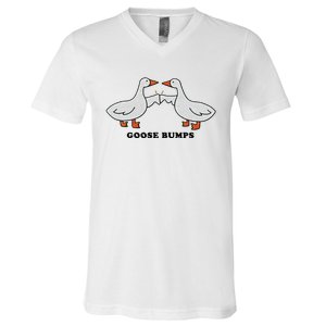 Embroidered Animal Goose Bumps V-Neck T-Shirt