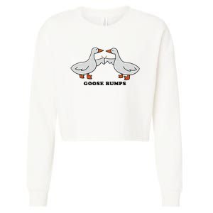 Embroidered Animal Goose Bumps Cropped Pullover Crew