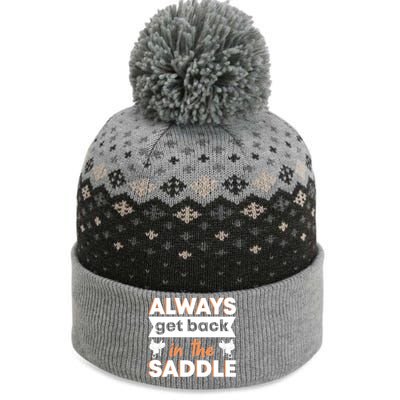 Equestrian Always Get Back In The Saddle Horse Riding Gift The Baniff Cuffed Pom Beanie