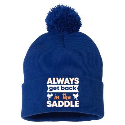 Equestrian Always Get Back In The Saddle Horse Riding Gift Pom Pom 12in Knit Beanie