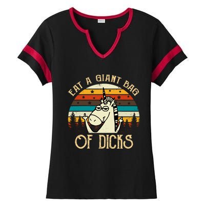 Eat A Giant Bag Of Dicks Unicorn Ladies Halftime Notch Neck Tee