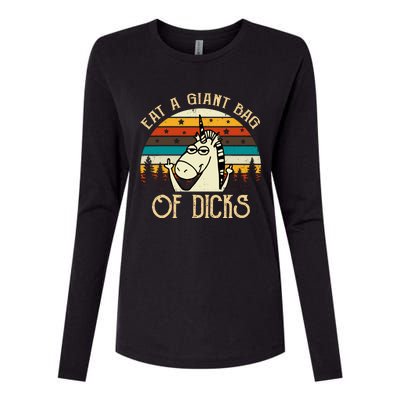 Eat A Giant Bag Of Dicks Unicorn Womens Cotton Relaxed Long Sleeve T-Shirt