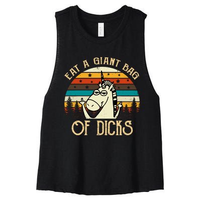 Eat A Giant Bag Of Dicks Unicorn Women's Racerback Cropped Tank