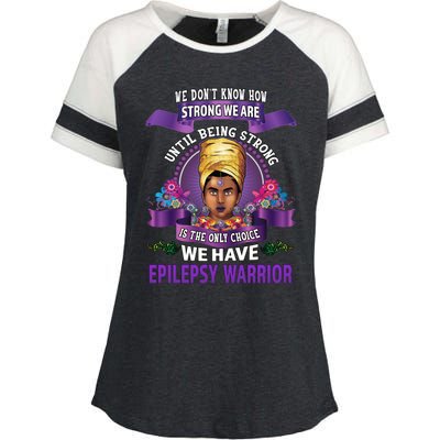 Epilepsy Awareness Gift Black Unbreakable Warrior Cool Gift Enza Ladies Jersey Colorblock Tee