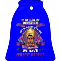 Epilepsy Awareness Gift Black Unbreakable Warrior Cool Gift Ceramic Bell Ornament