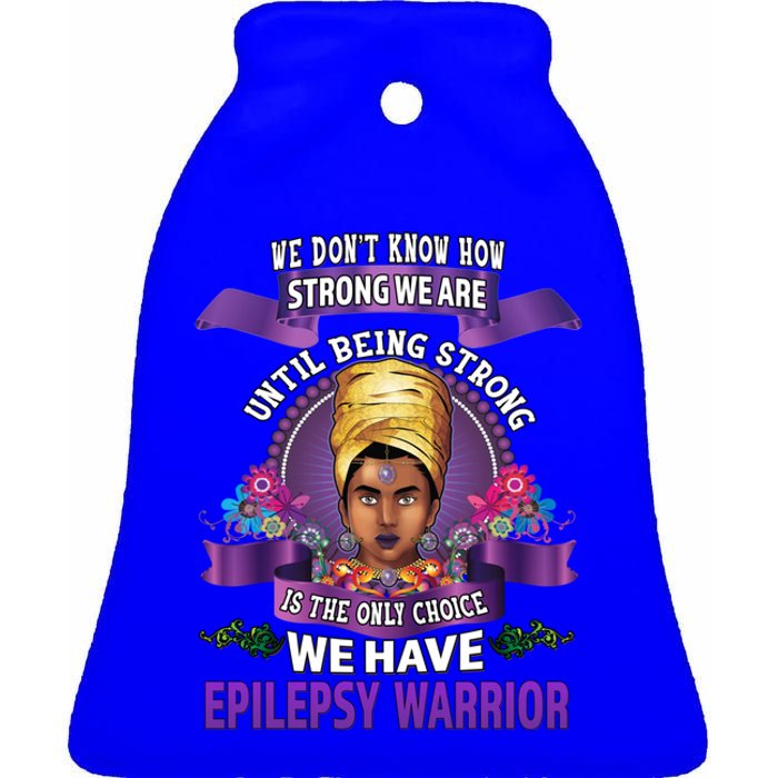 Epilepsy Awareness Gift Black Unbreakable Warrior Cool Gift Ceramic Bell Ornament