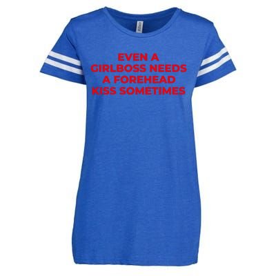 Even A Girlboss Needs A Forehead Kiss Sometimes Funny Baby Adult Humor Enza Ladies Jersey Football T-Shirt