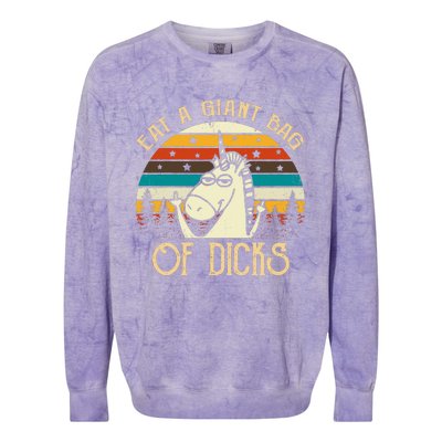 Eat A Giant Bag Of Dicks Unicorn Colorblast Crewneck Sweatshirt