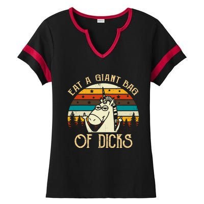 Eat A Giant Bag Of Dicks Unicorn Ladies Halftime Notch Neck Tee